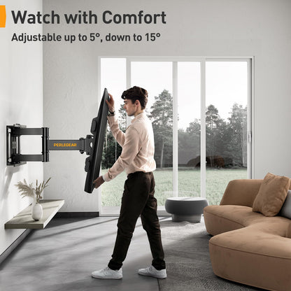 Perlegear TV Wandhalterung schwenkbar neigbar, 37-84 Zoll, bis 60 kg