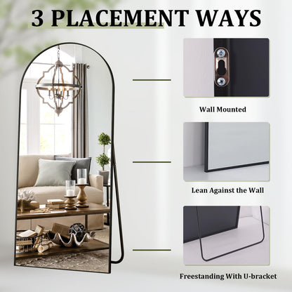 BEAUTYPEAK Ganzkörperspiegel Bogen 181x63 cm - Schwarz