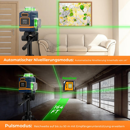 CIGMAN Kreuzlinienlaser CM701T 3x360 Grad mit 1,2 m Aluminium-Stativ