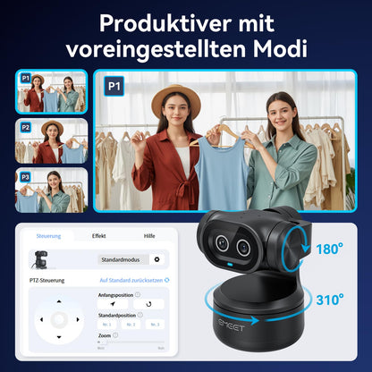 EMEET PIXY 4K PTZ Webcam mit Dual-Kamera und KI-Tracking