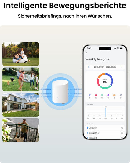 Reolink 2K Überwachungskamera Aussen Set mit Home Hub Mini & Solar