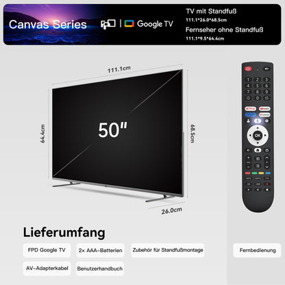 FPD CG50-C1 50 Zoll 4K Smart TV Google TV Fernseher (Modell 2025)