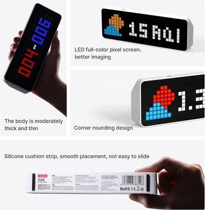 ULANZI TC001 Smart Pixel Clock, digitaler LED-Wecker mit Wetteranzeige