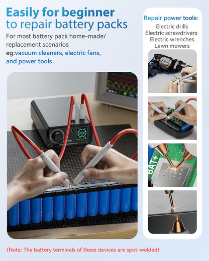AWithZ UK1 Akku-Punktschweissgerät 9000W, 100 Stufen, Fusspedal