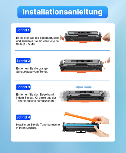 SODFACE 415X Kompatibel Toner Set für HP Color LaserJet Pro - 4er-Pack