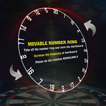 Offizielles Steeldartscheibe Set Kork – 6 Pfeile & Rückwand