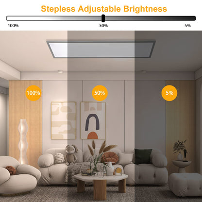 Luminova Dimmbar LED Deckenleuchte Panel 100x25 cm – Ultra Dünn