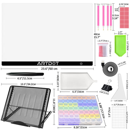 ARTDOT Leuchttisch A2 für Diamond Painting – Dimmbar mit Ständer