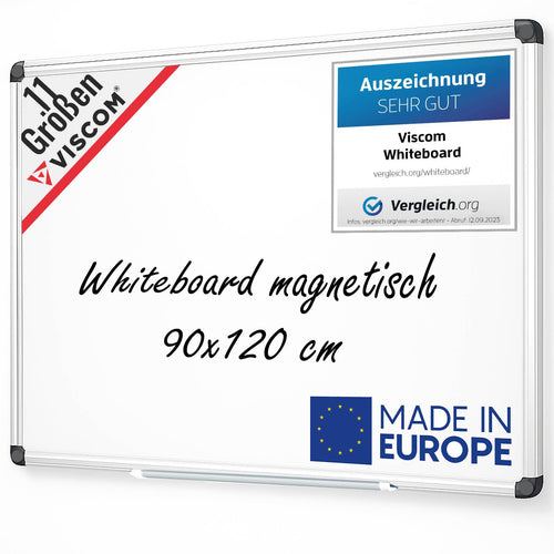 VISCOM Whiteboard magnetisch - Beschreibbare Magnettafel 90x120 cm