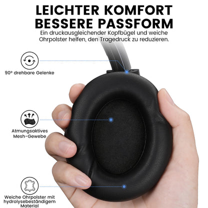 1Mii Y8+ Kopfhörer Over-Ear mit Hybrid ANC, Bluetooth 6.0, Schwarz