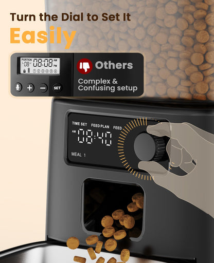 oneisall Futterautomat 3.5 L mit Timer für Katzen und Hunde