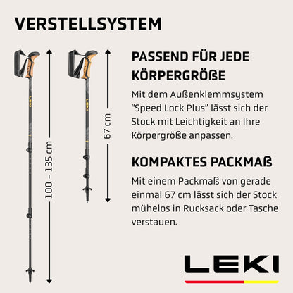 LEKI Khumbu Lite Wanderstöcke – ausziehbare Aluminium Stöcke