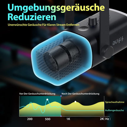 FIFINE XLR USB Dynamisch Streaming Mikrofon – mit Arm