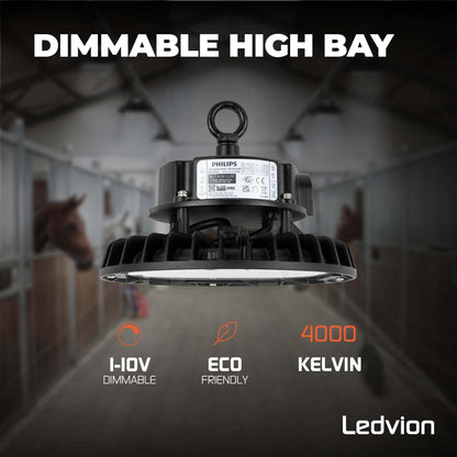 Ledvion LED Hallenstrahler 100W UFO Lampe - Dimmbar 4000K