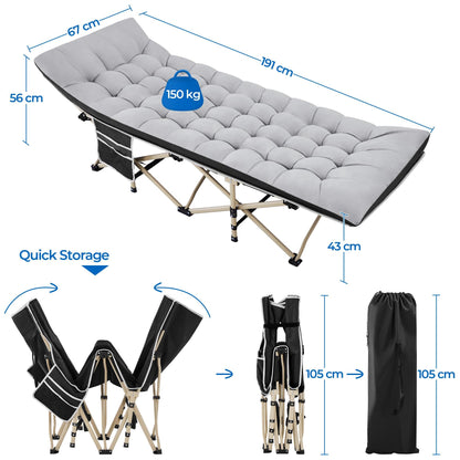 Yaheetech Feldbett mit Matratze, klappbares Campingbett bis 150 kg