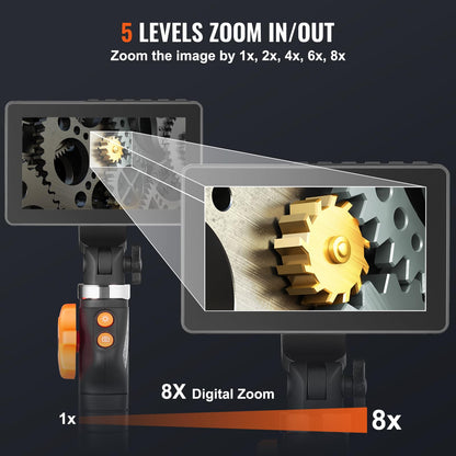 VEVOR Endoskopkamera 1080P HD, 6,4 mm IP67, 5-Zoll-Bildschirm