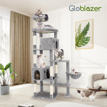 **Globlazer Kratzbaum XXL F83 für grosse Katzen – Hellgrau**
