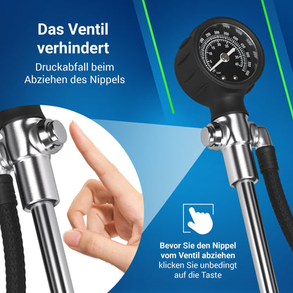 Optio Cycle Dämpferpumpe 600 PSI – Federgabelpumpe mit Manometer