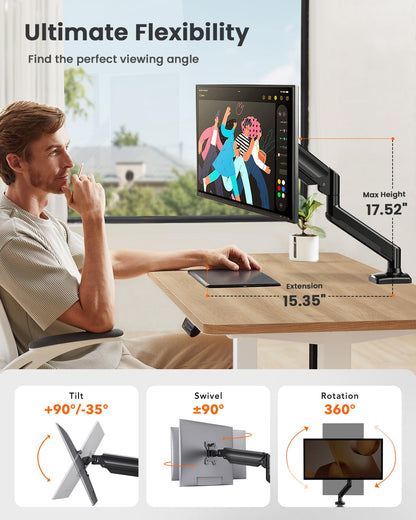 ErGear Monitorhalterung 13-34 Zoll, Monitorarm bis 10 kg, VESA 75/100