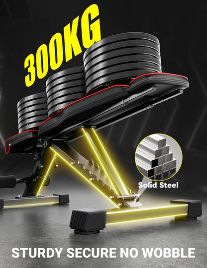 YOLEO Multifunktions-Hantelbank Klappbar 300kg Schrägbank