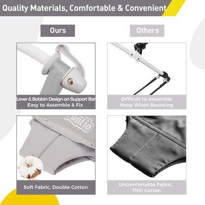 FUNLIO Babytürhopser mit Türklemme 6-24 Monate – Grau