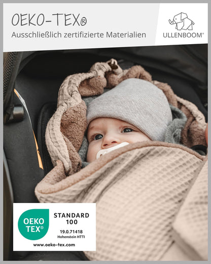 ULLENBOOM Einschlagdecke für Kindersitz & Kinderwagen - Sand