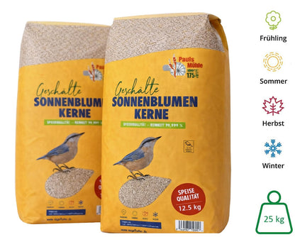 Paul´s Mühle Sonnenblumenkerne geschält Vogelfutter 25 kg