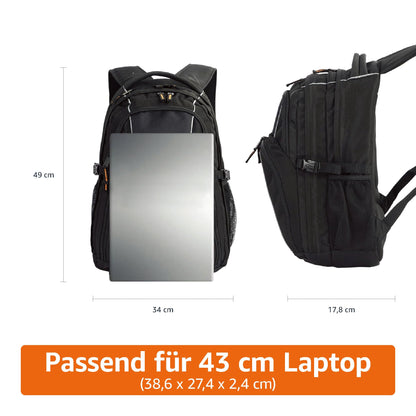 Amazon Basics Laptop-Rucksack für 17-Zoll Laptops - Schwarz