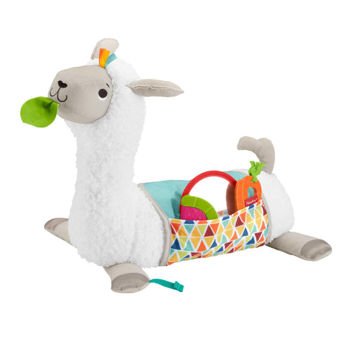 Fisher-Price 4-in-1 Lama Spielkissen GLK39 mit 3 Mitnehm-Spielzeugen, weiches Kissen in Lamaform
