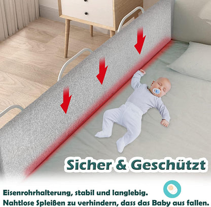 LZQ Bettgitter Rausfallschutz höhenverstellbar 180 cm grau