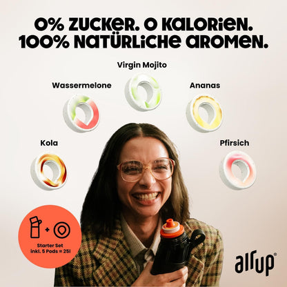 air up Trinkflasche Twist Pro 600 ml, Grau, inkl. 5 Duft-Pods
