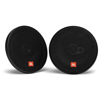 JBL Stage2 634 3-Wege Auto Lautsprecher Set - 16.5cm: Runde, schwarze 16.5cm 3-Wege-Koaxiallautsprecher für klaren Sound im Fahrzeug.