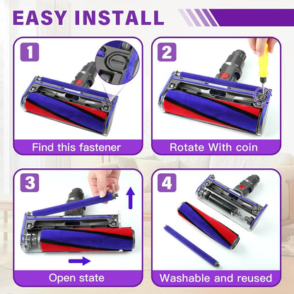 QWYTLROX Softwalze Bodendüse für Dyson V7 V8 V10 V11 V15