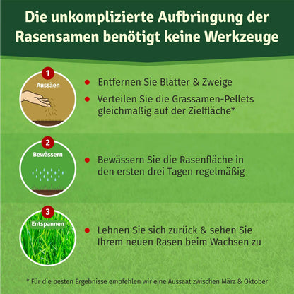 Veddelholzer Garten Dürreresistenter Rasen Rasenpellets 240 m² Schatten