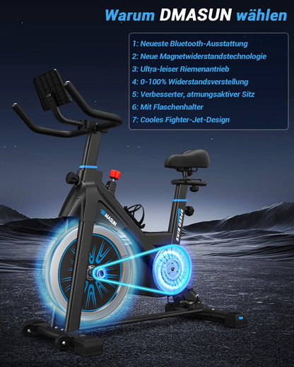 DMASUN Heimtrainer Fahrrad Magnetisch – Ergometer App