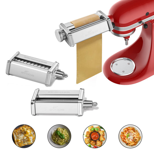 Gvode Nudelaufsatz für KitchenAid – Nudelblatt, Spaghetti, Fettuccine. Silber-Aufsatz zu Nudelblatt, Spaghetti, Fettuccine an KitchenAid.