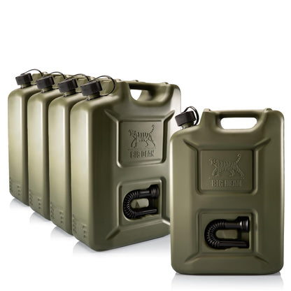 BigDean Benzinkanister 20L Olivgrün – 5er Set mit Ausgiesser