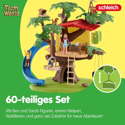 SCHLEICH Farm World Abenteuer Baumhaus Spielset - 60 Teile mit Figuren