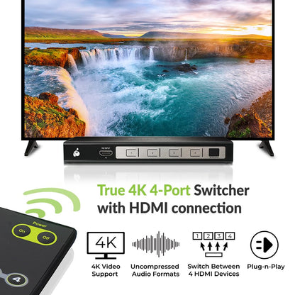 IOGEAR GHSW8441 HDMI Umschalter - 4K@60Hz, 4-Port