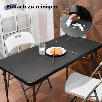 Byliable Klapptisch Outdoor-Tisch 120cm Höhenverstellbar – Schwarz