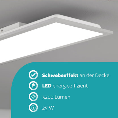 EGLO Bottazzo LED Deckenleuchte dimmbar 100x25 cm silber