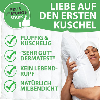 Welldora Komfort Daunendecke 135x200 cm, 4 Jahreszeiten, zweiteilig