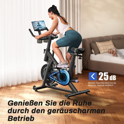 MERACH Heimtrainer Fahrrad Indoor Cycling – Leises, App-gesteuert, LCD-Monitor