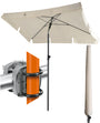 4smile SunnyShade Sonnenschirm Balkon 3-in-1 Set 200 x 125 cm Beige, rechteckig, mit Geländerhalterung