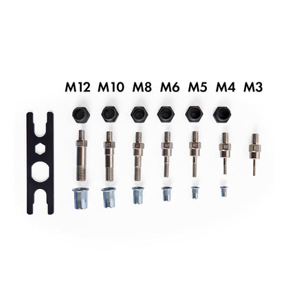 VonHaus Nietmutternzange Set mit 150 Nietmuttern und Koffer, M3–M12