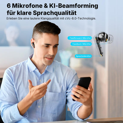 EarFun Air Pro 4+ Kopfhörer mit ANC, Hi-Res Audio, Bluetooth 6.0