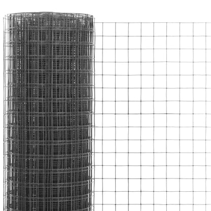 vidaXL Gartenzaun PVC-beschichtet - Grau, Wetterfest