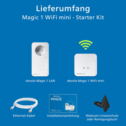 devolo Magic 1 WiFi mini Starter Kit, Powerline Adapter, 1200 Mbit/s