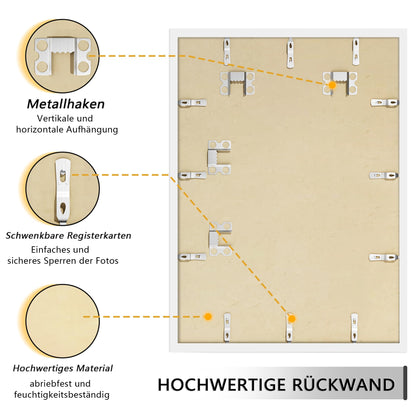 Tinkeps Bilderrahmen 50x70 cm Weiss, 3er Pack aus Holzwerkstoff