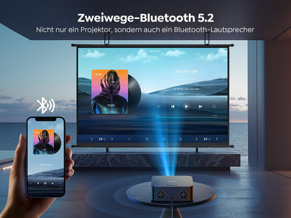 Toptro 1200 ANSI Smart Beamer 4K - Netflix Dolby Audio